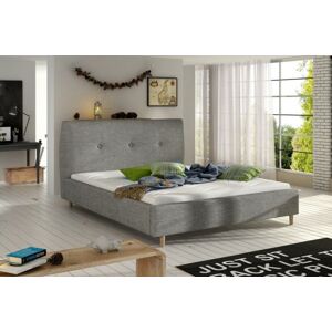 BERIO čalúnená posteľ 140-160x200 cm, sivá